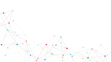 Abstract plexus background with connecting dots and lines. Global network connection, digital technology and communication concept.