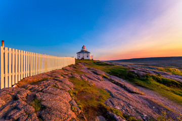 Wall Mural - View of Cape Spear Lighthouse at Newfoundland, Canada, during sunset