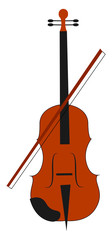 Wall Mural - Viola instrument, illustration, vector on white background.