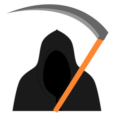 Canvas Print - Grim reaper, illustration, vector on white background.