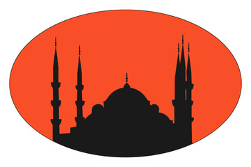 Poster - Mosque, illustration, vector on white background.