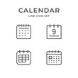 Set line icons of calendar