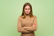 © luismolinero - Young woman with turtleneck sweater feeling upset