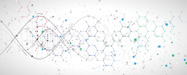 Wall Mural - abstract dna technology. science medical concept. futuristic background