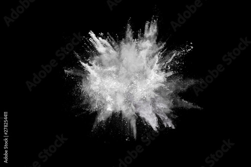 White powder explosion on black background Fototapete