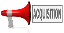 Acquisition Word With Red Megaphone