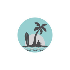 Sticker - tropical island summer vacation beach holiday