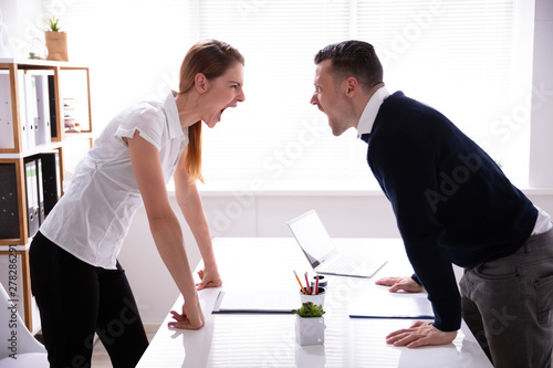 Businesspeople Shouting At Each Other Tableau sur Toile
