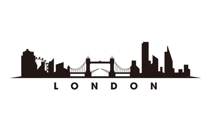 London skyline and landmarks silhouette vector