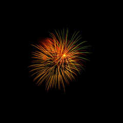 Beautiful fireworks with a black background: celebration with fireworks