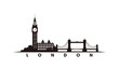 London skyline and landmarks silhouette vector