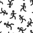 © Lysenko.A - Running people sign icon seamless pattern background. Run silhouette vector illustration on white isolated background. Motion jogging business concept.
