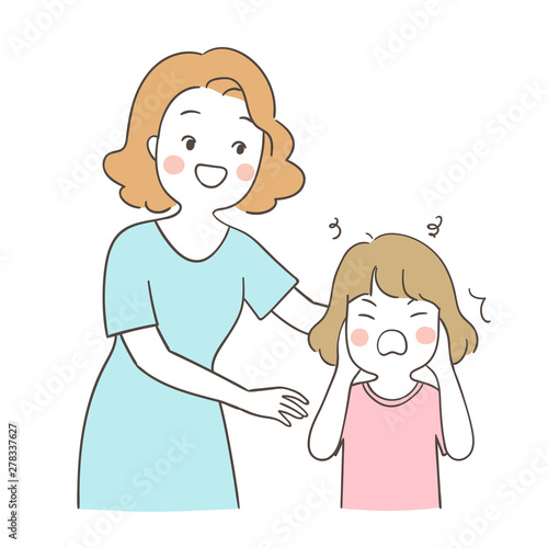 Draw Angry Girl And Mother Comforting Her Buy This Stock Vector