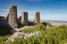Beautiful Castle Ruins From Hungary, Close Of Lake Balaton, Mountain Csobanc