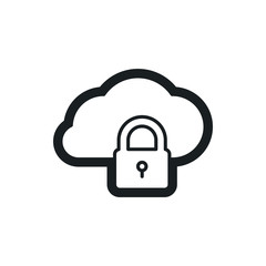 Wall Mural - cloud lock vector icon