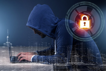 hacker in digital security concept
