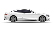 Realistic Car. Sport Coupe. Side View.