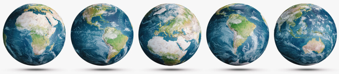 Wall Mural - planet earth clouds globe set