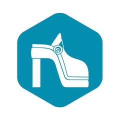Sticker - Women shoe icon. Simple illustration of women shoe vector icon for web