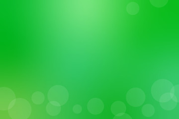 Green abstract gradient background with light white circles. Pattern for booklets, leaflets. Vector..