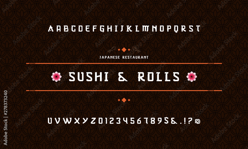 Japanes Type เวกเตอร์ Stock Japanese style Typeface. | Adobe Stock