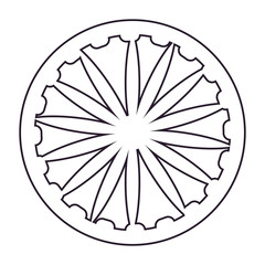 Wall Mural - ashoka wheel icon on white background