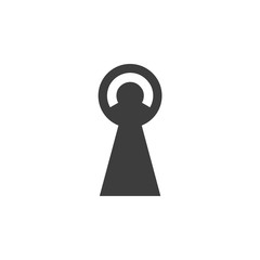 Aufkleber - Black key hole icon template color editable. Padlock, lock symbol vector sign isolated on white background. Simple logo vector illustration for graphic and web design.