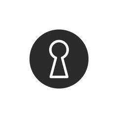 Aufkleber - Black key hole icon template color editable. Padlock, lock symbol vector sign isolated on white background. Simple logo vector illustration for graphic and web design.