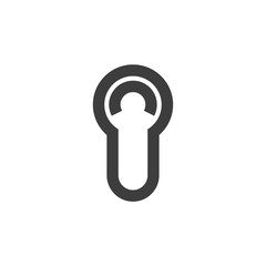 Poster - Black key hole icon template color editable. Padlock, lock symbol vector sign isolated on white background. Simple logo vector illustration for graphic and web design.