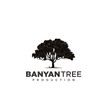 banyan tree logo design tamplate
