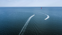  Jet Ski On A Background Of Blue Sea And Aerial Photography