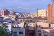 Spanish roofs. View of evening Barcelona