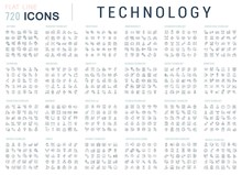 Collection Linear Icons Of Technology