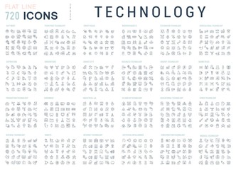 Collection Linear Icons of Technology