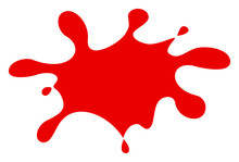 Red Paint Splatter Icon. Vector Illustration.