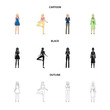 © pandavector - Vector illustration of posture and mood icon. Set of posture and female stock symbol for web.