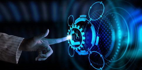 Leinwandbilder - Smart industry,Digital transformation change management, internet of things (IoT), new technology data and business process strategy, automate operation, customer service management, cloud computing.
