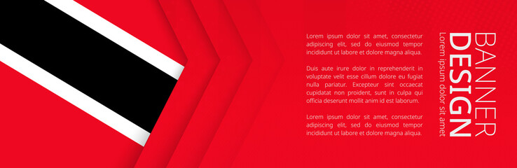 Wall Mural - Banner template with flag of Trinidad and Tobago for advertising travel, business and other.
