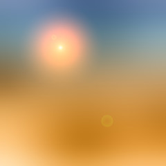 Wall Mural - Abstract blurred gradient background with glowing orange spot. Blue, brown color.