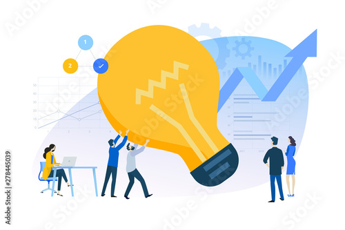Cuadros en Lienzo Flat design concept of innovative solutions, improvements
