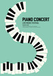 Piano concert and music festival poster modern vintage retro style