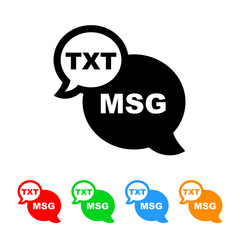 Text message icon vector texting text messaging illustration design element with four color variations