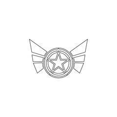 Poster - star with wings icon. Element of army for mobile concept and web apps icon. Outline, thin line icon for website design and development, app development