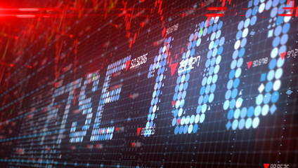 FTSE 100 stock market index chart - Conceptual graphic 3D illustration rendering