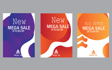 Wall Mural - modern sale banner with dynamic modern fluid style vector