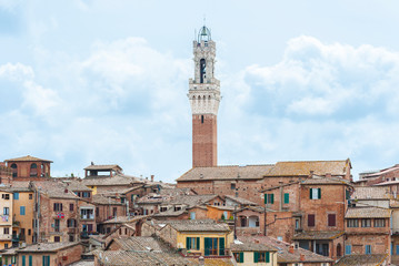 Fototapete - Skyline of historical city Siena in Tascany, Italy