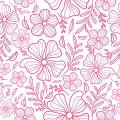  Spring summer pink floral pattern vector design illustration 