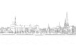sketch of the Daugava Embankment