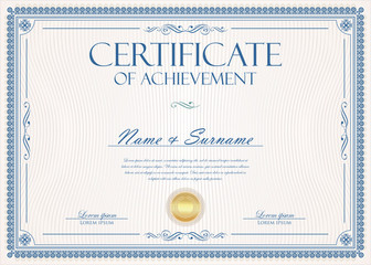 Certificate or diploma retro vintage template