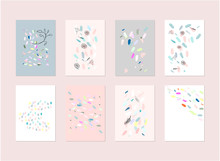 Hand Drawn Abstract Pastel Baby Shower Card With Brush Confetti